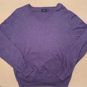 J. Crew Purple V-Neck Sweater in Size L